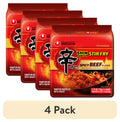 (4 Pack)  Shin Stir Fry Spicy Beef Ramen Noodle Pack, 4.65Oz X 4 Count, Shelf-Stable